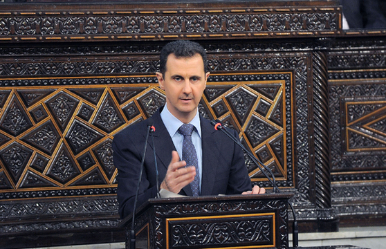 Syrian President Bashar al-Assad addresses the parliament in Damascus on June 3, 2012. [Xinhua] 