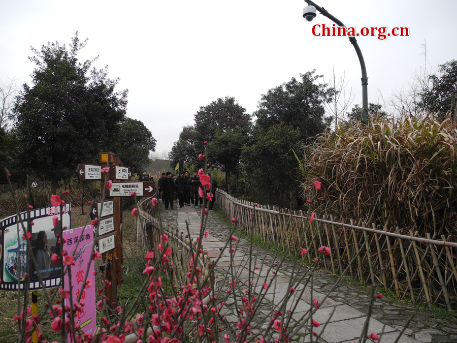 Xixi National Wetland Park is located in the western part of Hangzhou City, five kilometers from the West Lake. It is the only wetland in the country that incorporates urban wetland, rural wetland and cultural wetland. The park is densely crisscrossed with six main watercourses, among which scatter various ponds, lakes and swamps. [China.org.cn/by Chen Baojian]