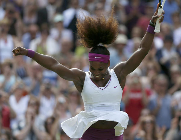 Serena's serving salvo sets up Radwanska final