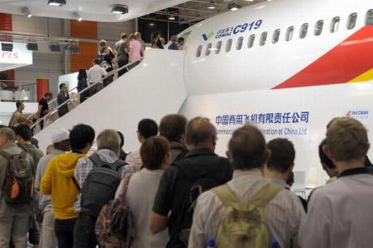 The Commercial Aircraft Corporation of China, or COMAC showcased its C919 aircraft at the Farnborough International Airshow 2012 -ongoing in Hampshire, UK.