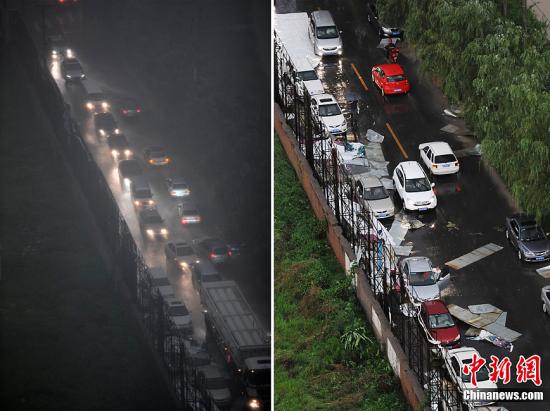 7月10日傍晚，北京突降暴雨，城市部分地区出现内涝。中新网记者 张冬冬 摄