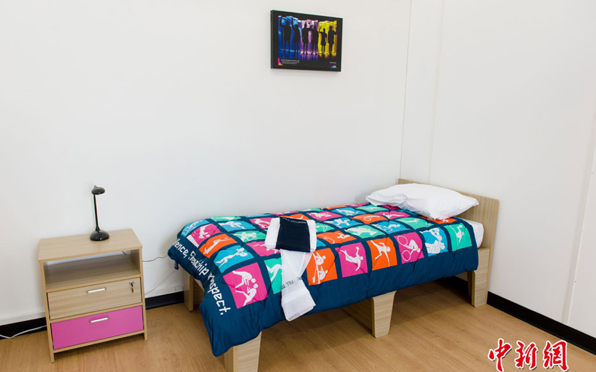  A bedroom for athletes in the London Olympic Village is located in the Olympic Park in east London. The village will accommodate 16,000 athletes from more than 200 countries and regions during the Olympic Games this summer. 