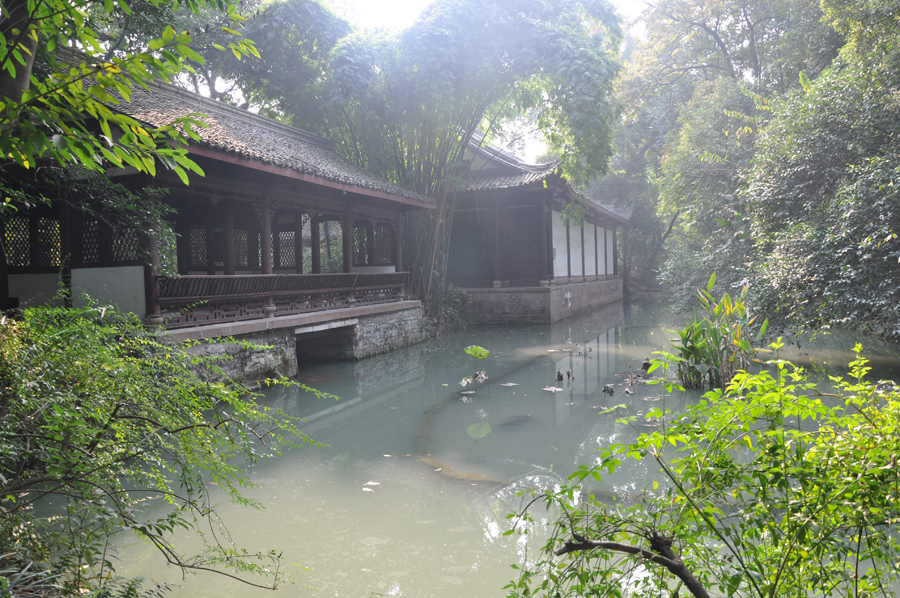 Du Fu Thatched Cottage is an idyllic 24-acre (97,000 m2) park and museum in honour of the Tang Dynasty poet Du Fu at the western outskirts of Chengdu, adjacent to the Huanhua Xi, (Flower Rinsing Creek). 