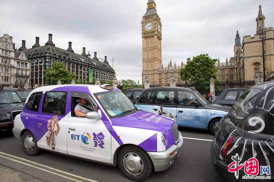 伦敦出租车司机集会示威 抗议奥运交通管制[组图]