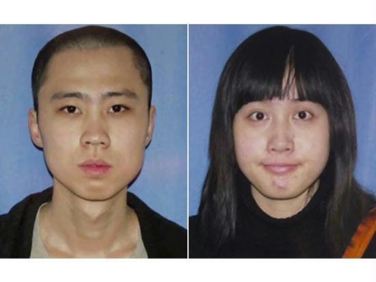 This combination photo made from undated file photos released by the Los Angeles Police Department on April 13 shows shooting victims Ming Qu, left, and Ying Wu. The USC Chinese graduate students were shot to death near the campus. 