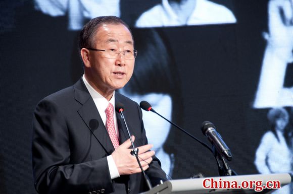 'It is exciting to hear what the Chinese people dream for the future,' Ban said. 'It is a reminder that we are all part of the great human project of building a better world for all. [Chen Boyuan / China.org.cn]