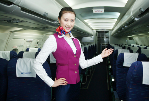 Sichuan Airlines, one of the 'Top 10 most beautiful air hostess airlines' by China.org.cn.