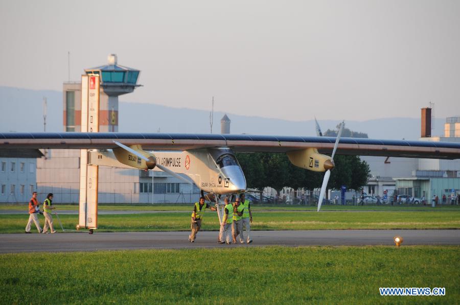 SWITZERLAND-PAYERNE-SOLAR IMPULSE-ARRIVAL