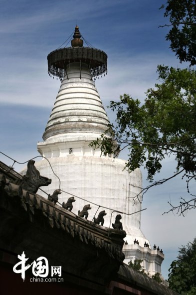 White Dagoba at Miaoying Temple is located inside Fucheng Gate in Beijing.