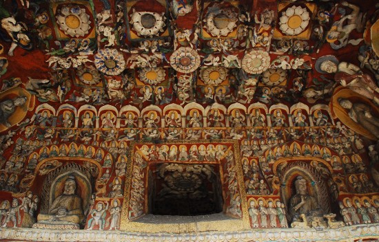 The Yungang Grottoes is located at the southern foot of Wuzhou Mountain 16 kilometers west of Datong, Shanxi Province.