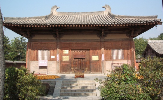 Main hall of Nanchan Temple is situated in Lijia Village, 22 km southwest of Wutai County of Shanxi Province.