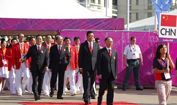 Chinese national flag hoisted at Olympic Village