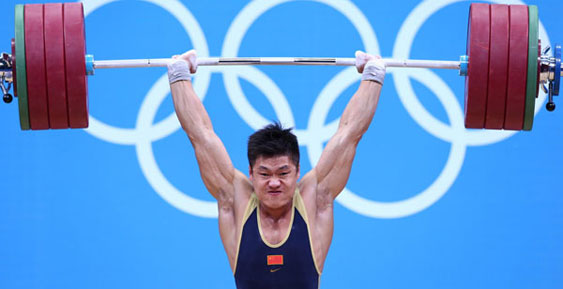 Lu Xiaojun wins men's 77kg weightlifting gold