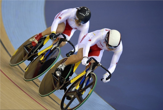 Chinese team in women's track cycling, one of the 'top 10 controversial calls at London Olympics' by China.org.cn.