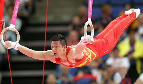 Chen Yibing in men's rings, one of the 'top 10 controversial calls at London Olympics' by China.org.cn.