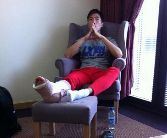 Chinese hurdler Liu Xiang has arrived at a renowned private hospital in London to receive surgery on his torn right Achilles tendon. 