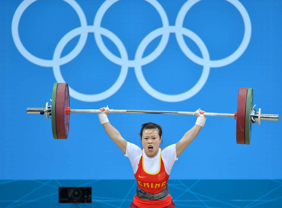 7月28日，中国选手王明娟以205公斤的总成绩在伦敦奥运会女子48公斤级决赛中夺得金牌。