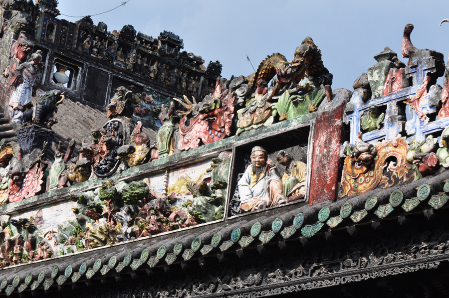 Established in 1894 during the Qing Dynasty, Chen Clan's Academy sits in western Guangzhou and holds a diverse collection of folk art. Chen Ancestral Hall, as it is known locally, is well-preserved, intricately decorated and the largest traditional building in Guangdong Province. [Chin.org.cn]