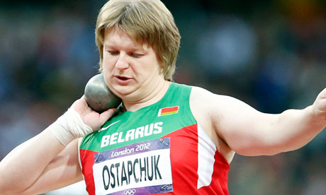 The Belarusian shot putter Nadzeya Ostapchuk has been stripped of her gold medal after the IOC says she failed a doping test. 