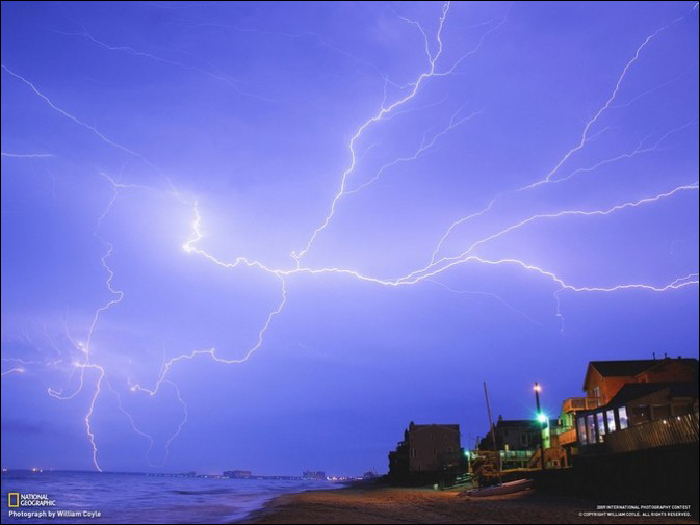 Shocking moments of lightening strike