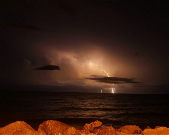 Shocking moments of lightening strike