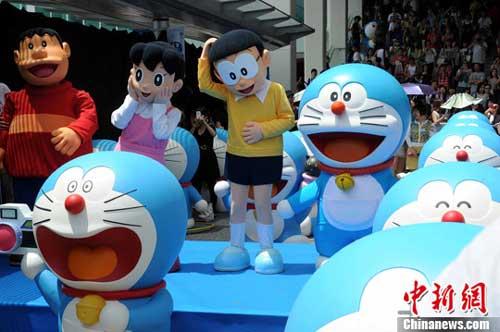 The popular Japanese cartoon character 'Doraemon' is getting an early start on his birthday celebrations. 