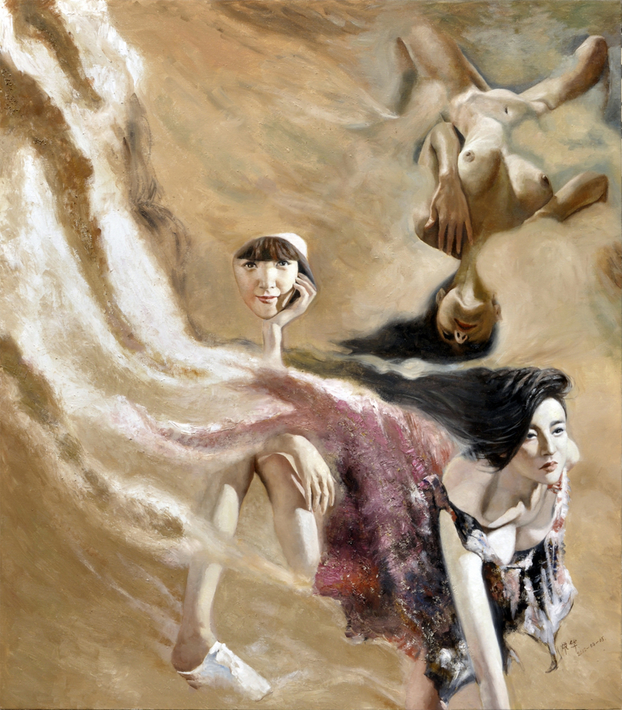 Songzhuang Art Museum unveiled the 'Fearlessness and Freedom' art exhibition Saturday in Beijing. 80 oil paintings from well-known Chinese artists are exibited from Saturday to September 2. This is the oil painting work of Zhang Yaohua.
