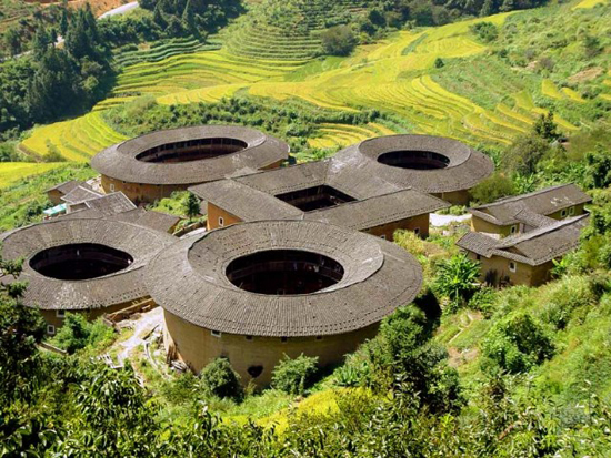 Fujian Tulou, one of the 'top 10 attractions in Fujian, China' by China.org.cn.