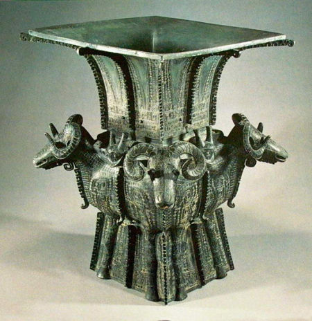 Square vessel (fang zun) with four rams, one of the 'Top 10 masterpieces inside the National Museum of China' by China.org.cn.