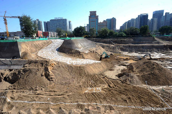 Photo taken on Sept. 19, 2011 shows Z15 land for building the city's tallest skycraper in Beijing, capital of China.
