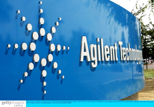 Agilent Technologies' logo in front of the company's headquarters in Palo Alto, California. Agilent is the first industry player to provide test equipment and solutions that support China's 4G long-term evolution technology, said Andy Botka, Agilent vice-president and general manager of the microwave and communication division. [Photo/China Daily] 