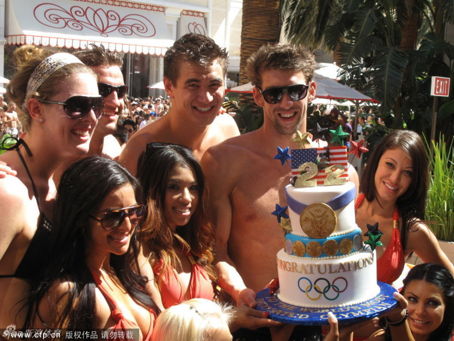 Michael Phelps marked the end of his competitive swim career with a wild pool party in Las Vegas on Sept. 2, 2012.