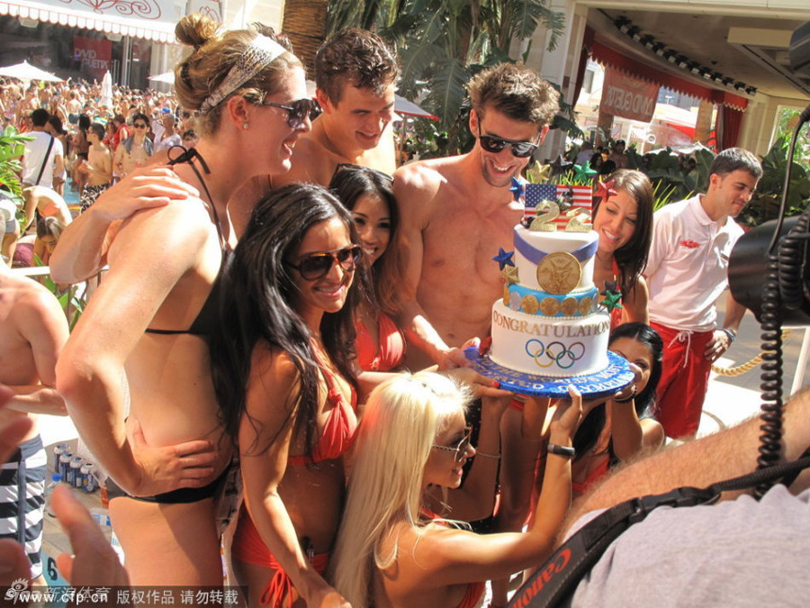 Michael Phelps marked the end of his competitive swim career with a wild pool party in Las Vegas on Sept. 2, 2012.