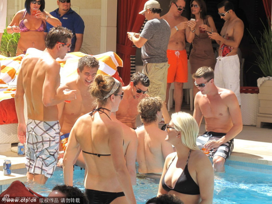 Michael Phelps marked the end of his competitive swim career with a wild pool party in Las Vegas on Sept. 2, 2012.