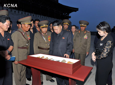 North Korea's top leader Kim Jong Un and his wife Ri Sol Ju inspect the Pyongyang Folk Park nearing its completion, according to the country's official news agency KCNA's report on Sept. 10. [KCNA] 