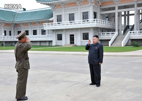 North Korea's top leader Kim Jong Un and his wife Ri Sol Ju inspect the Pyongyang Folk Park nearing its completion, according to the country's official news agency KCNA's report on Sept. 10. [KCNA] 