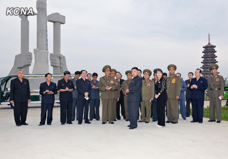 North Korea's top leader Kim Jong Un and his wife Ri Sol Ju inspect the Pyongyang Folk Park nearing its completion, according to the country's official news agency KCNA's report on Sept. 10. [KCNA] 