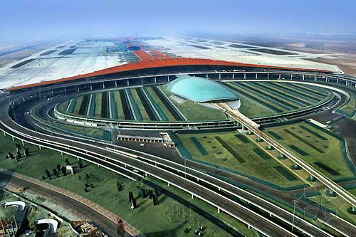 Terminal 3, Beijing Capital International Airport, one of the 'top 10 over-priced buildings in China' by China.org.cn.