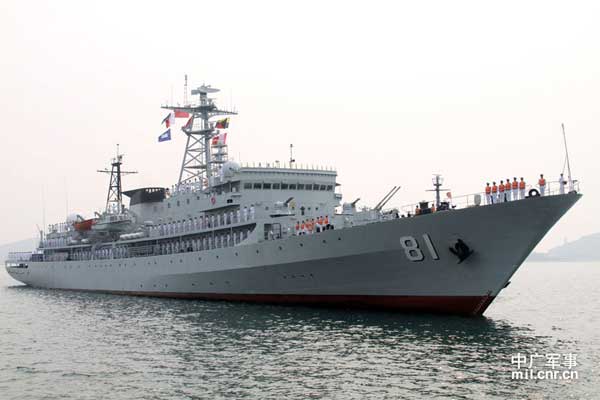 Chinese navy vessel 'Zhenghe' returned to the port city of Dalian in northeast China's Liaoning Province Friday after a 158-day global goodwill voyage.