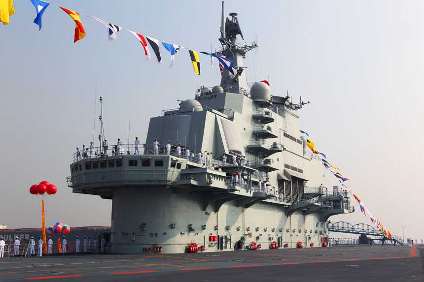 China's first aircraft carrier was delivered and commissioned to the People's Liberation Army (PLA) Navy, Sept 25, 2012. [Photo/Xinhua]