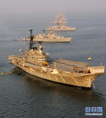 India's only aircraft carrier, the INS Viraat, is a warship that was purchased from the United Kingdom. It was formerly known as the HMS Hermes before being refitted by India. [Xinhua]