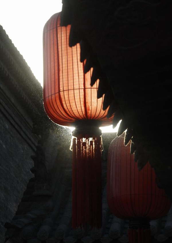 Red lanterns are seen to celebrate the coming National Day in Jinzhong City of north China&apos;s Shanxi Province, Sept. 28, 2012. The cultural tourism programs promoted by Jinzhong City have attracted many visitors from home and abroad. 