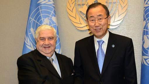 UN Secretary-General Ban Ki-moon has met with Syrian Deputy Prime Minister and Foreign Minister Walid Al-Moualem, reiterating his call for 'the reduction of violence' in Syria to pave the way for a political process.