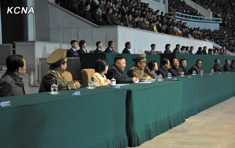 The &apos;dear respected&apos; Kim Jong Un and his wife Ri Sol Ju watched a soccer final at the 12th People’s Sports Contest of the DPRK at Kim Il Sung Stadium in Pyongyang on Oct. 29, according to the country&apos;s official agency KCNA&apos;s report on Monday. [KCNA] 