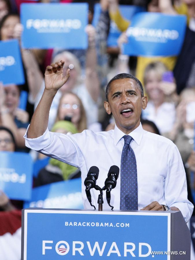 Obama makes a speech in Virginia on Oct. 5, 2012. 