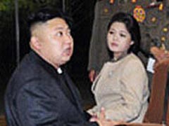 Kim Jong Un and wife watch women's volleyball match
