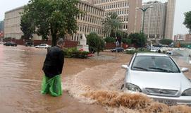 Heavy rains flood streets in Malaga, Spain