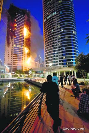 Fire partly destroys Dubai skyscraper - China.org.cn