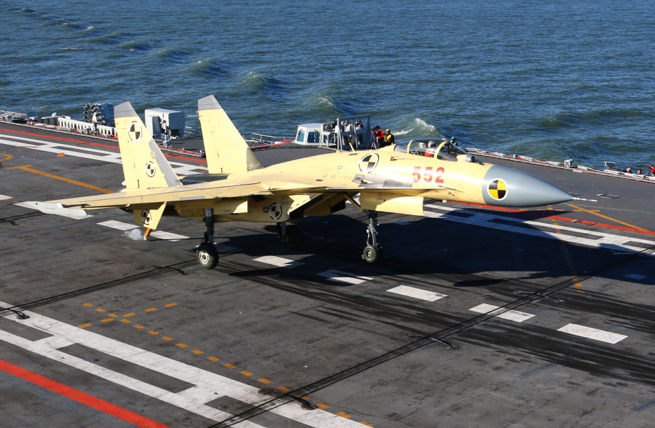 Flight landing on aircraft carrier