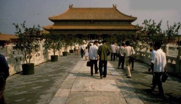 People tour the Imperial Palace.